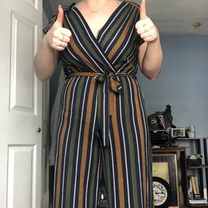 2/$30 - Multi colored striped jumpsuit